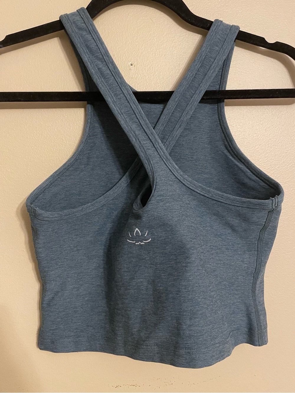 Beyond Yoga Studio Space Dye Cross Back Heather Blue Gym Fitness Tank Top S